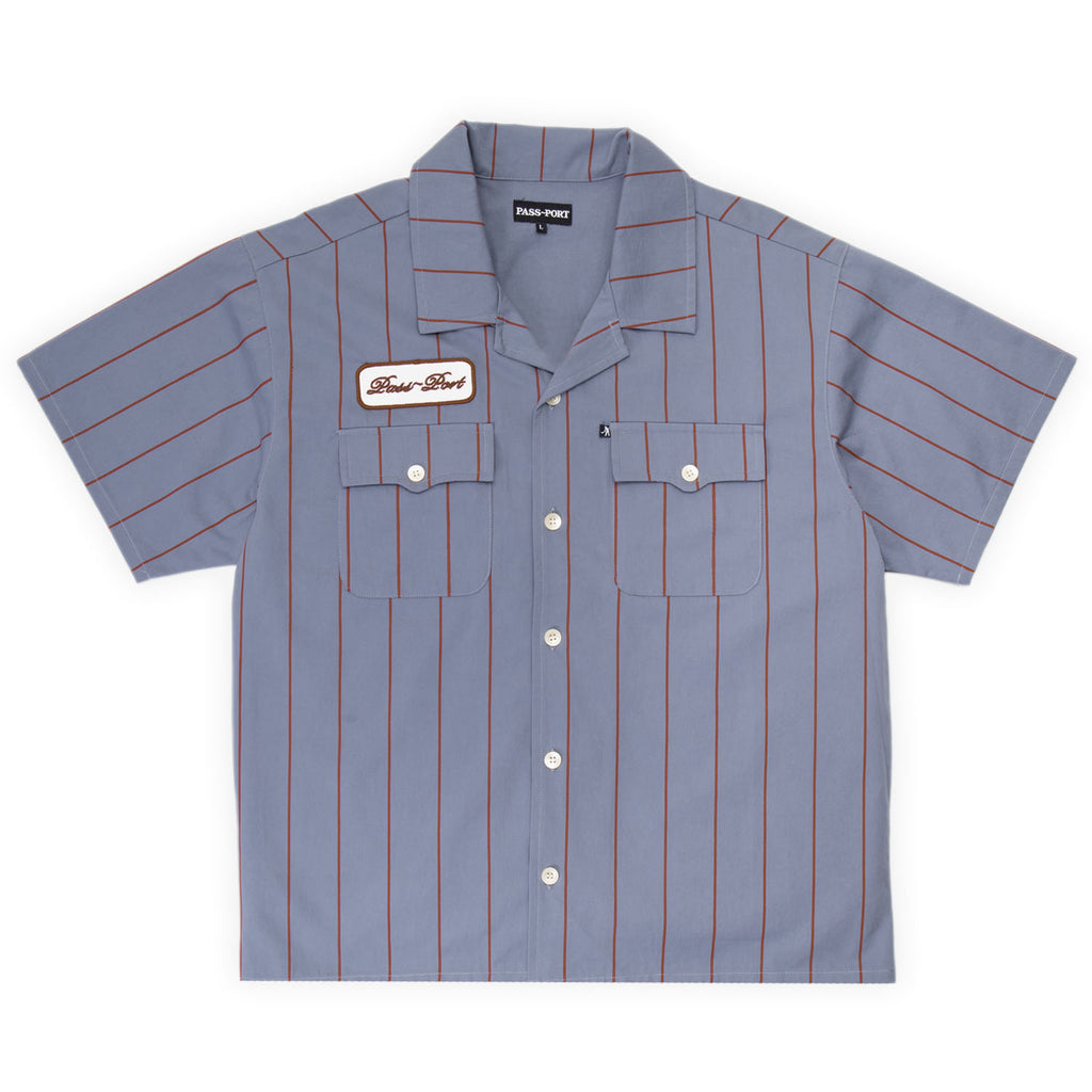 PASS-PORT // STRIPED CASUAL SHIRT // LIGHT BLUE