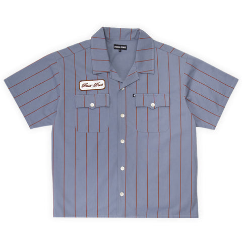 PASS-PORT // STRIPED CASUAL SHIRT // LIGHT BLUE