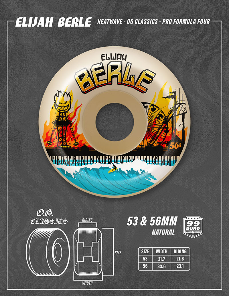 SPITFIRE WHEELS // OG CLASSIC 99D F4 OG ELIJAH BERLE // 56MM