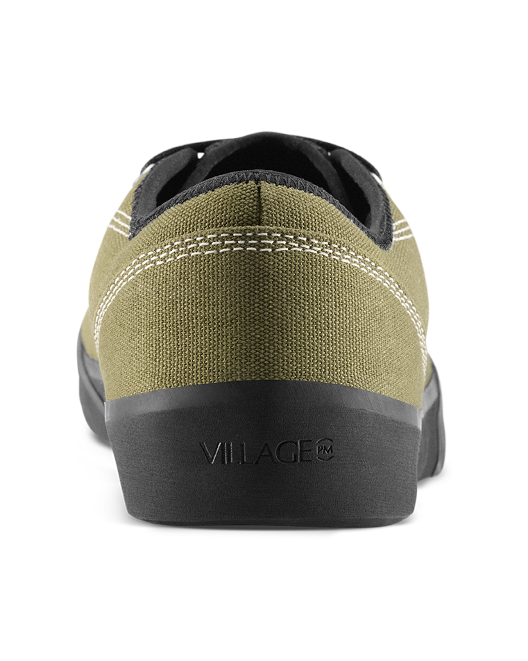 VILLAGE PM 1.30PM OLIVE CANVAS NATURAL BLACK