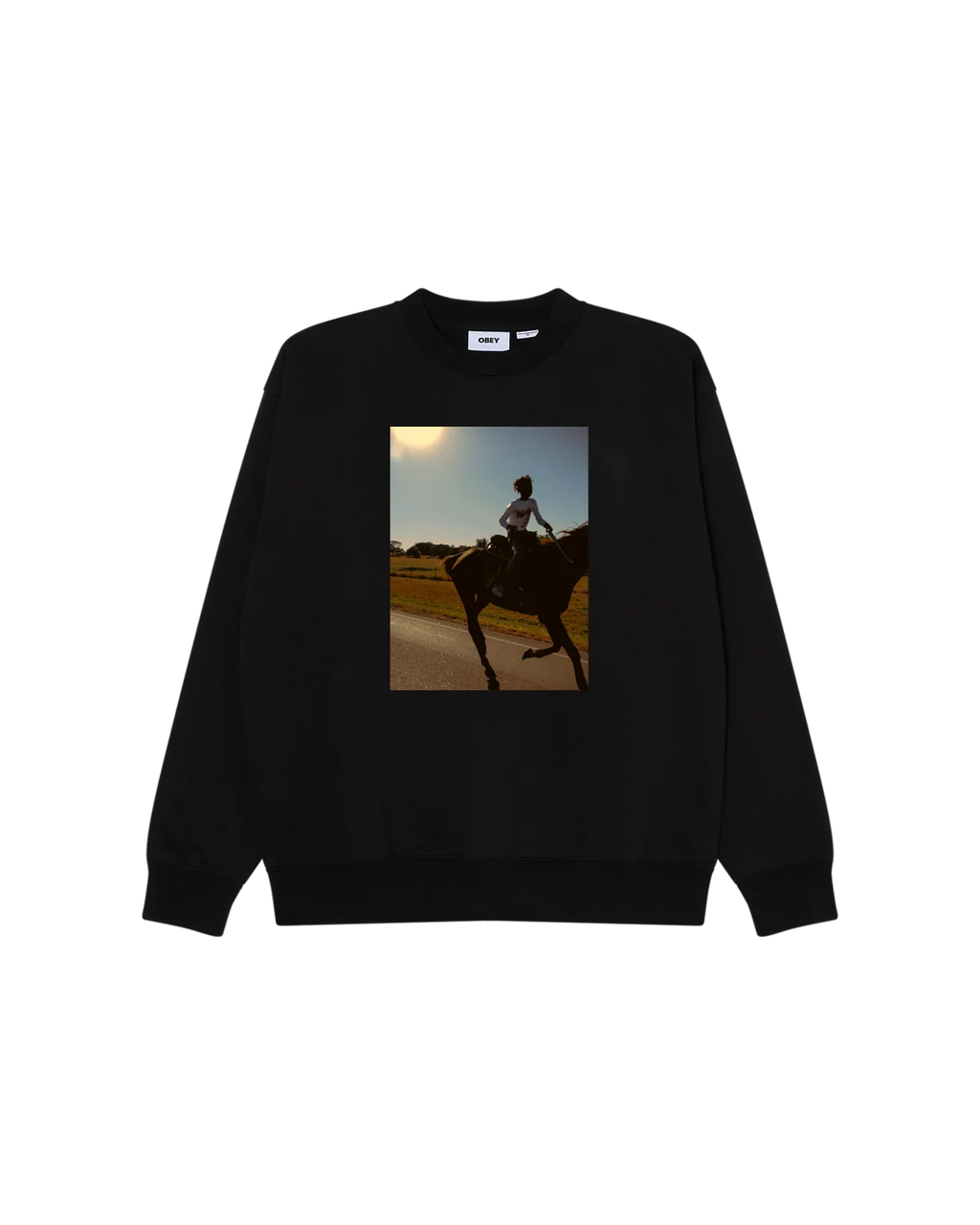 OBEY TRIAL RIDE CREWNECK BLACK