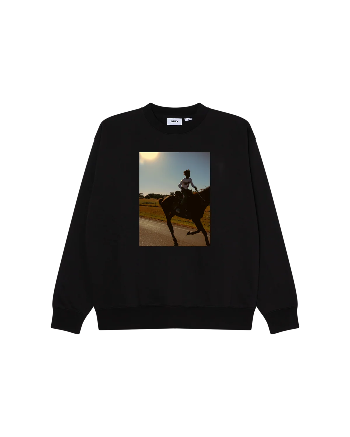 OBEY TRIAL RIDE CREWNECK BLACK