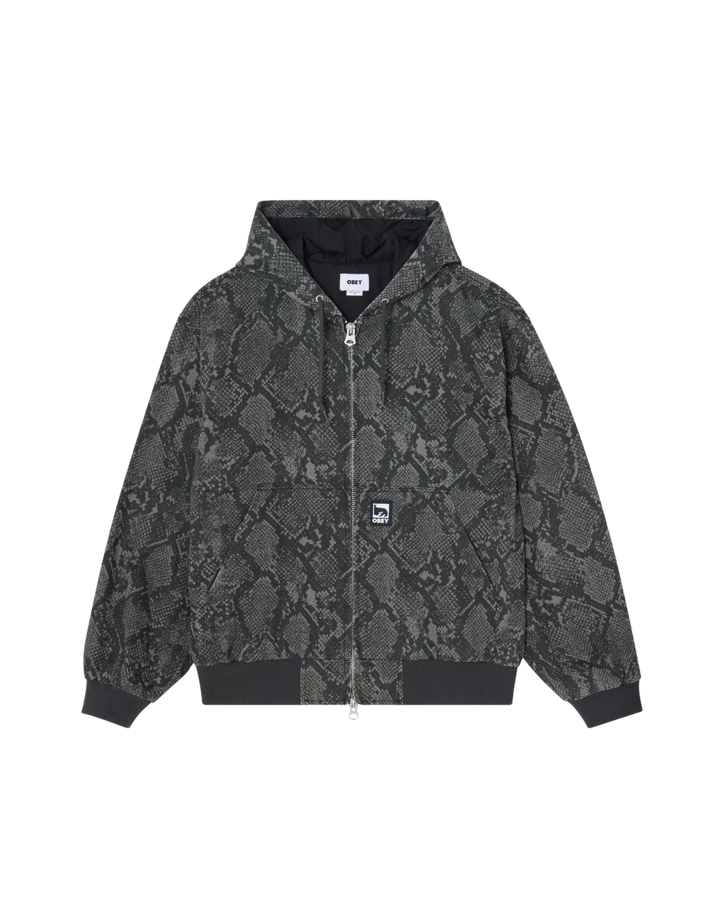 OBEY GLEN ZIP UP JACKET GREY SNAKE