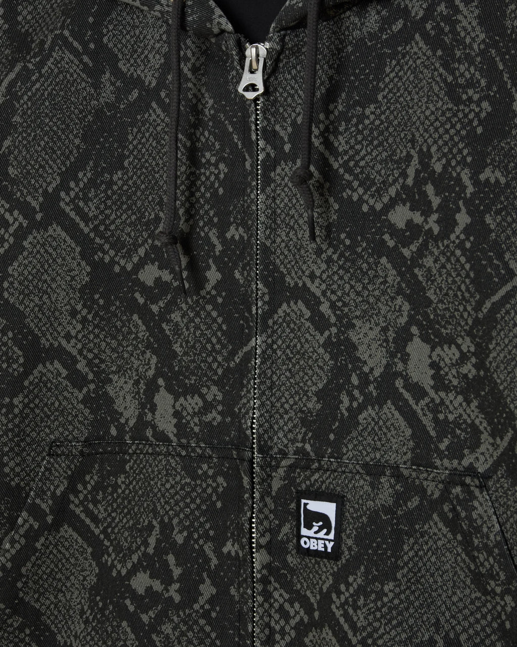 OBEY GLEN ZIP UP JACKET GREY SNAKE