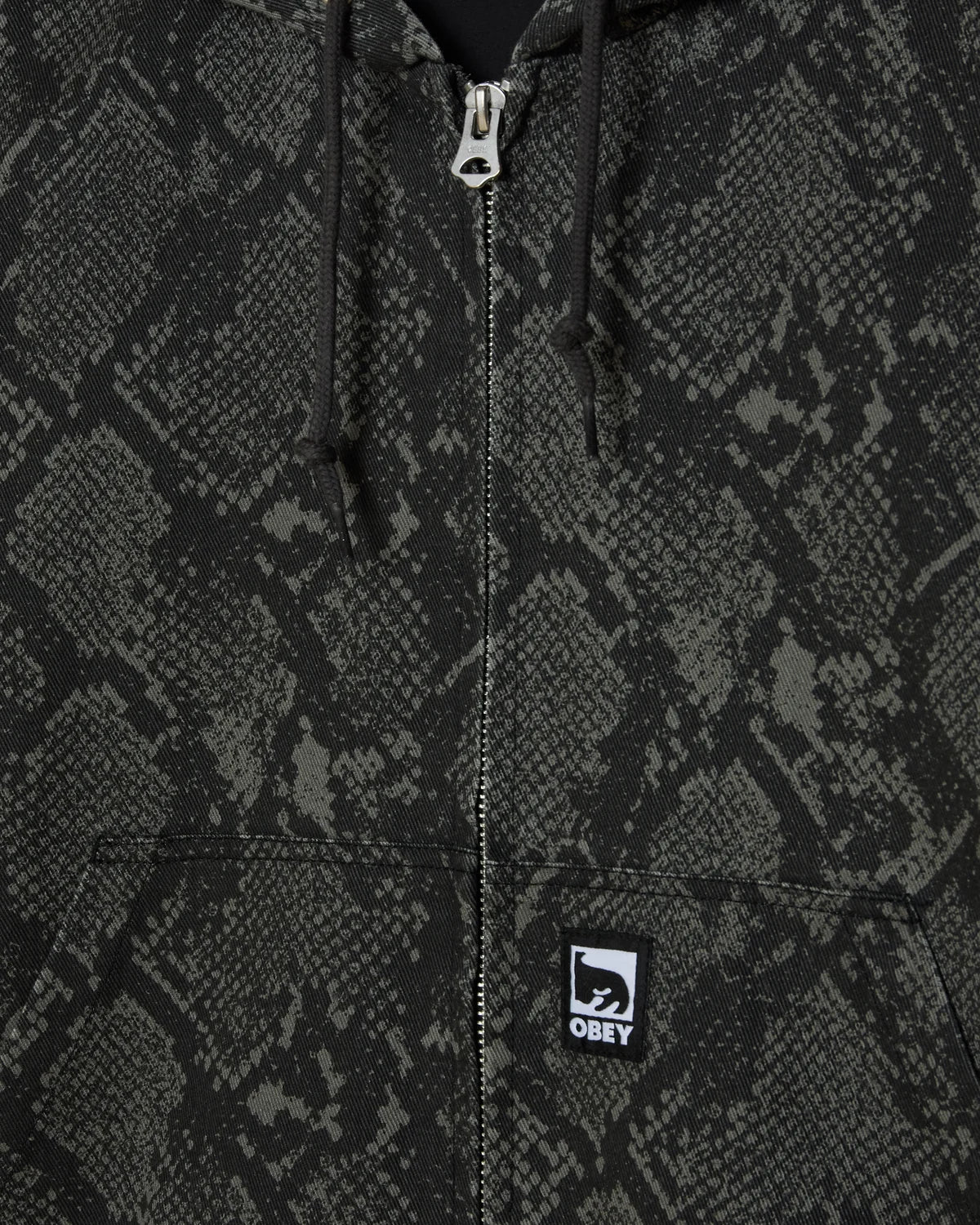 OBEY GLEN ZIP UP JACKET GREY SNAKE