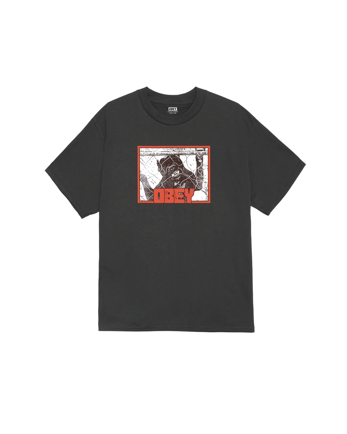 OBEY BEWARE CLASSIC T-SHIRT VINTAGE BLACK