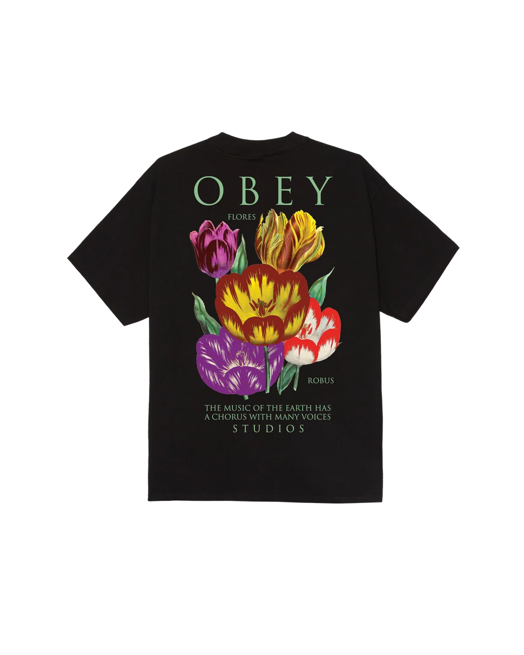 OBEY FLORES ROBUS T-SHIRT BLACK