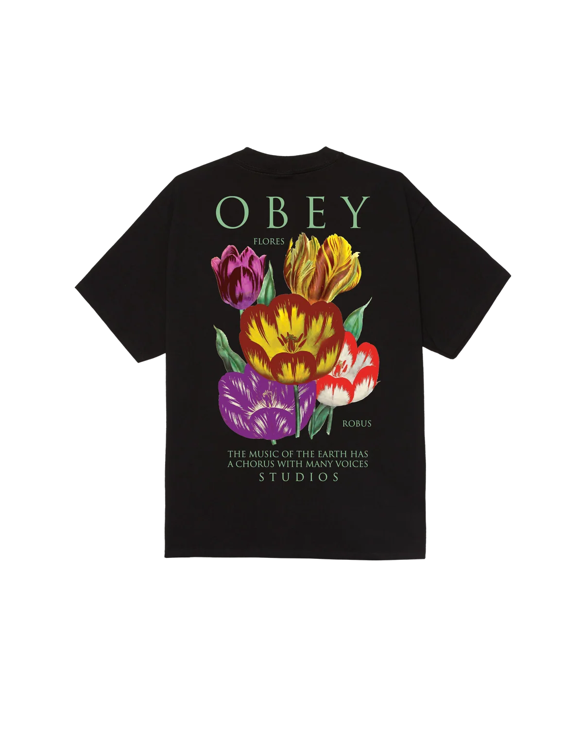 OBEY FLORES ROBUS T-SHIRT BLACK