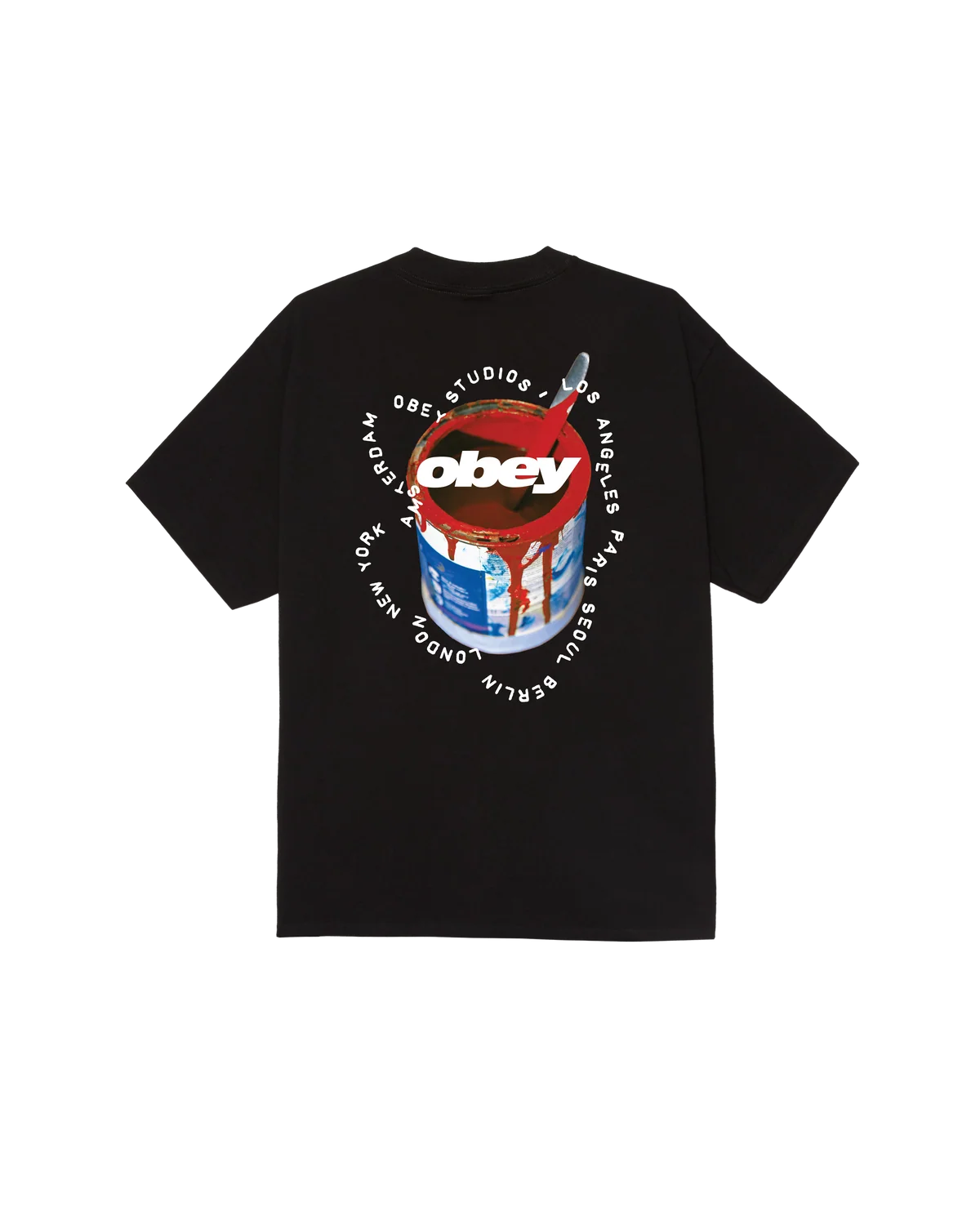 OBEY REAL SPILL CLASSIC T-SHIRT BLACK