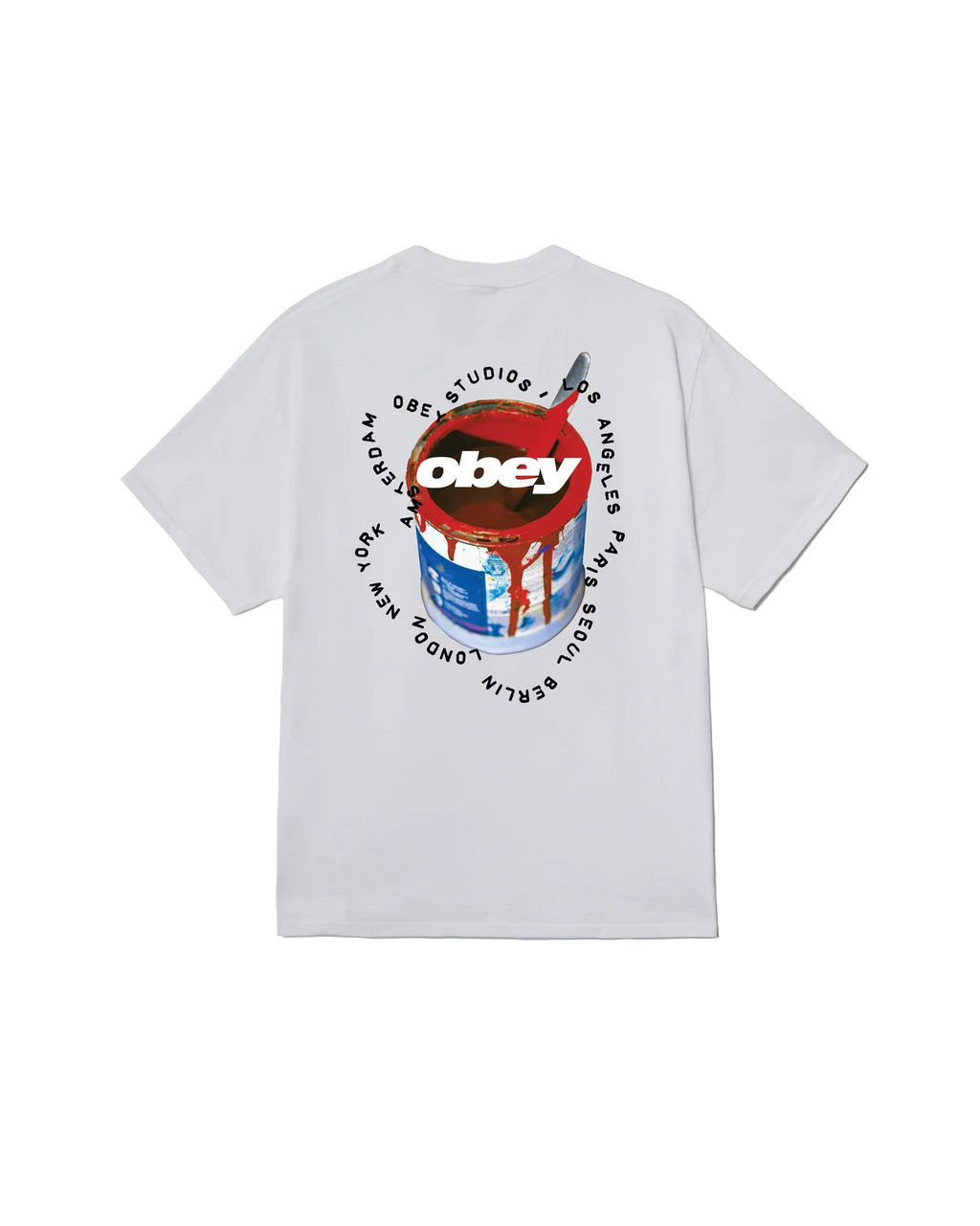 OBEY REAL SPILL CLASSIC T-SHIRT WHITE