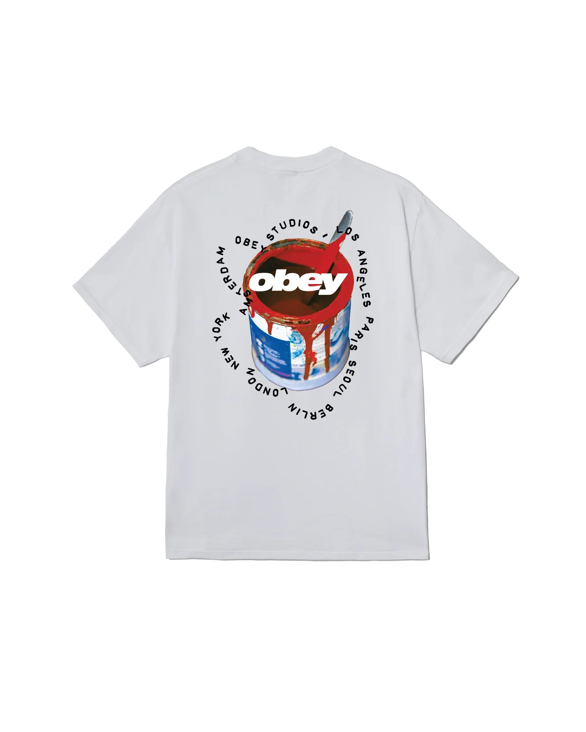 OBEY REAL SPILL CLASSIC T-SHIRT WHITE