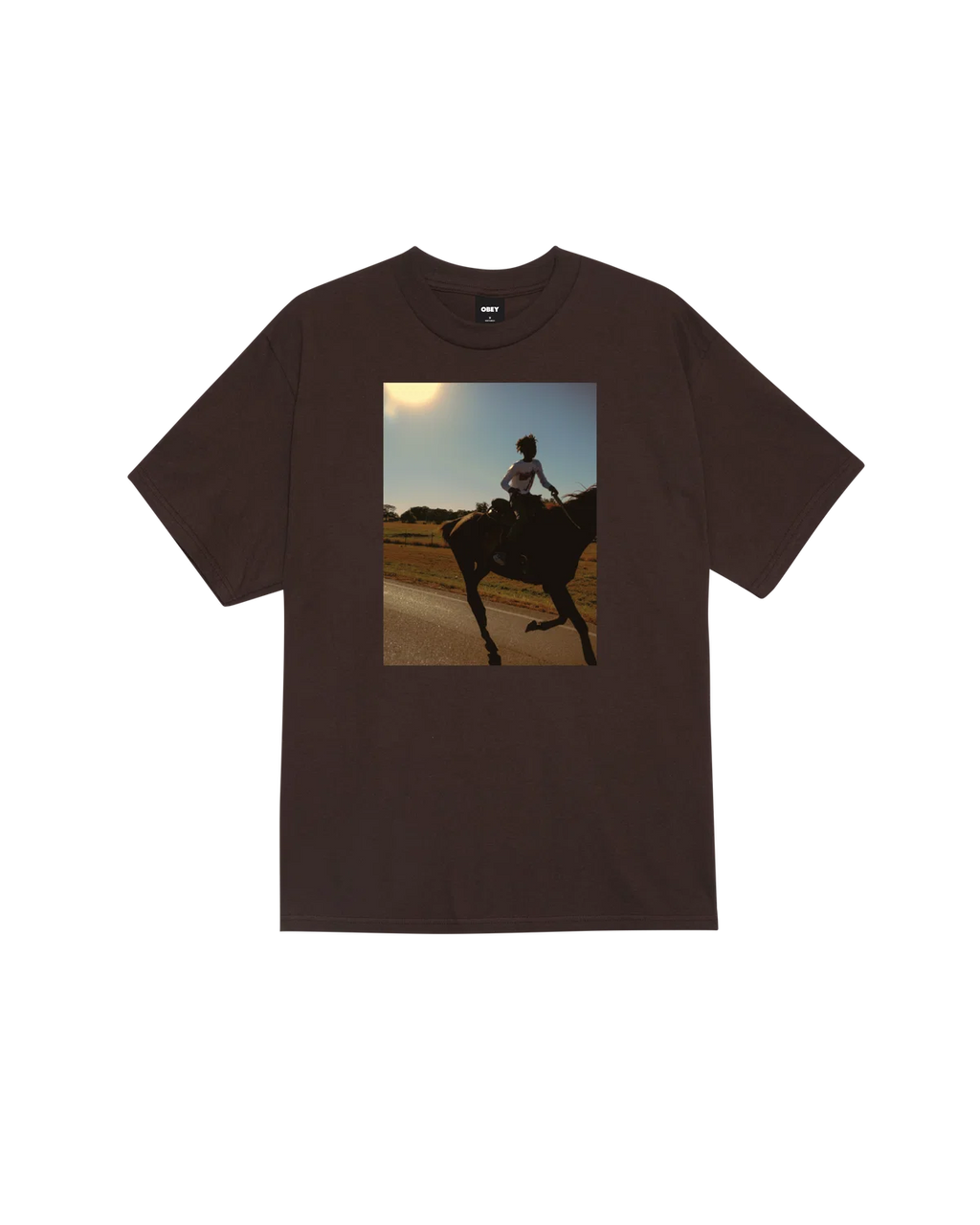OBEY TRAIL RIDE CLASSIC T-SHIRT JAVA BROWN