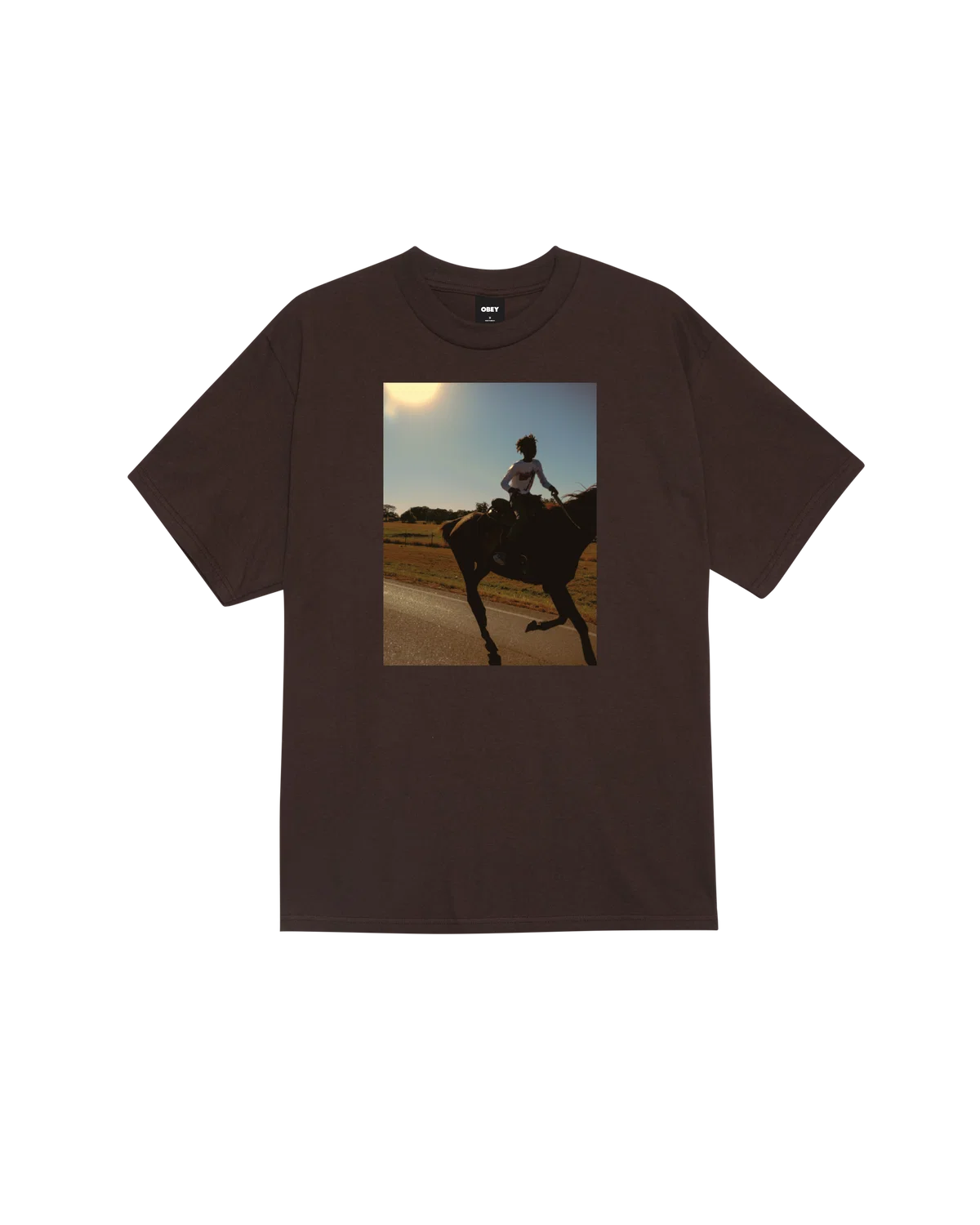 OBEY TRAIL RIDE CLASSIC T-SHIRT JAVA BROWN