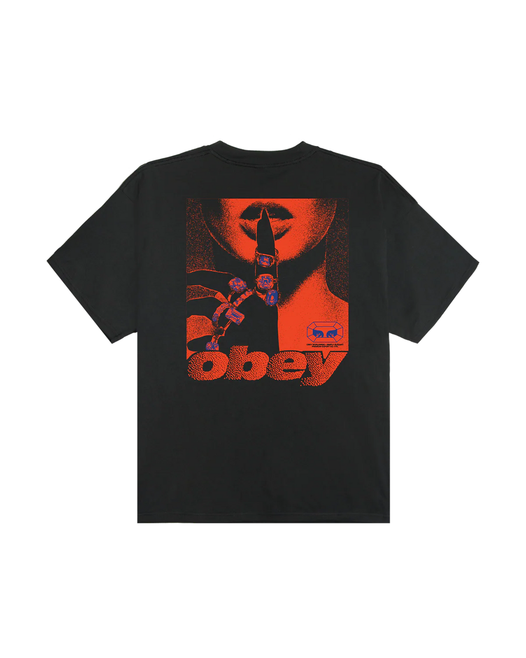 OBEY EXPORTS HEAVYWEIGHT T-SHIRT VINTAGE BLACK