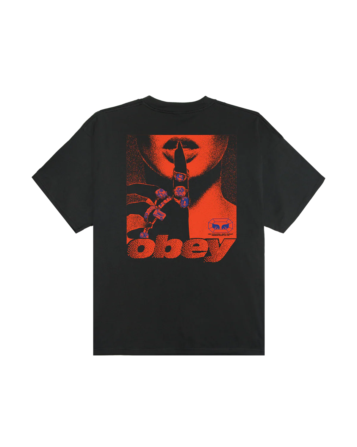 OBEY EXPORTS HEAVYWEIGHT T-SHIRT VINTAGE BLACK