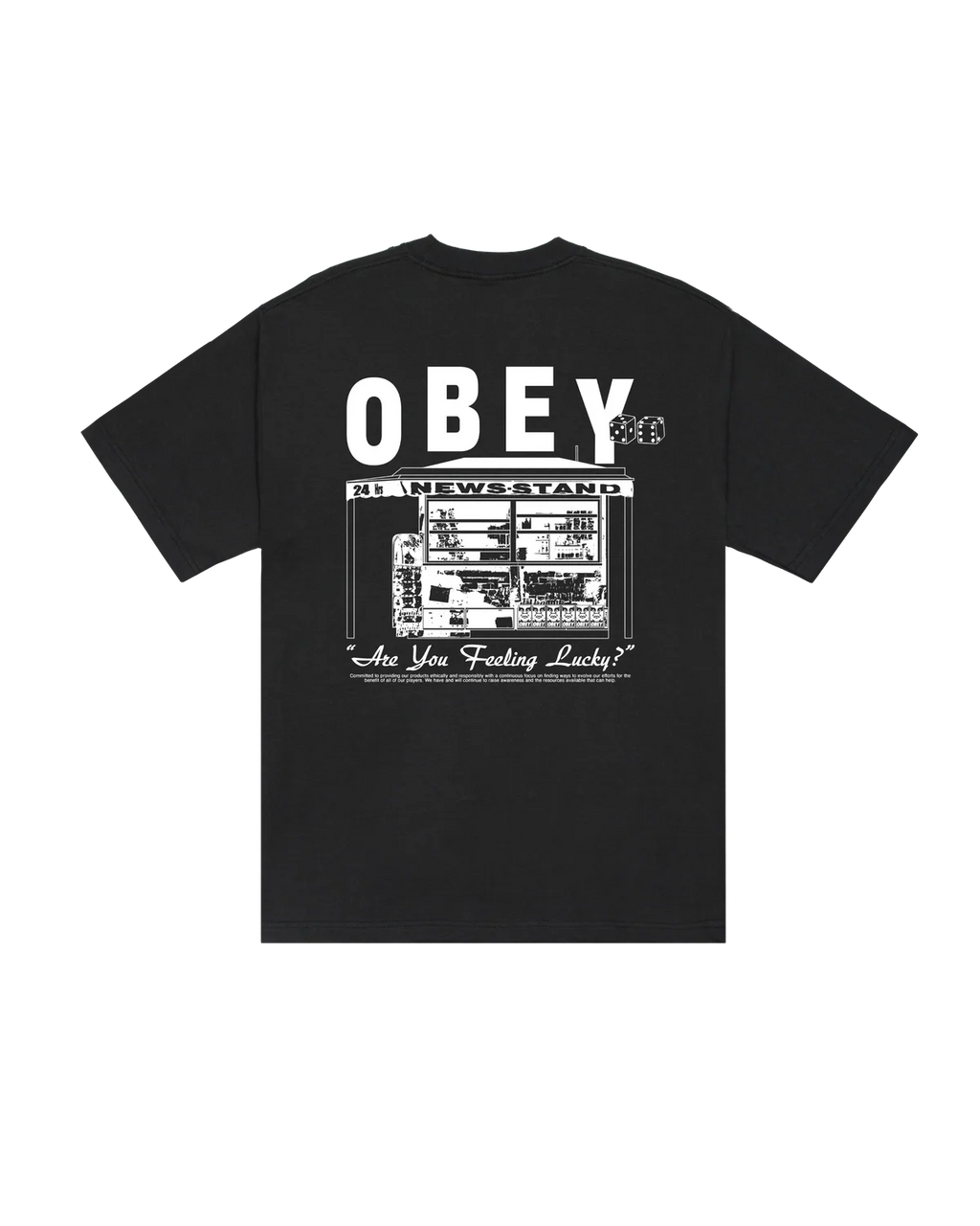 OBEY NEWSTAND T-SHIRT VINTAGE BLACK