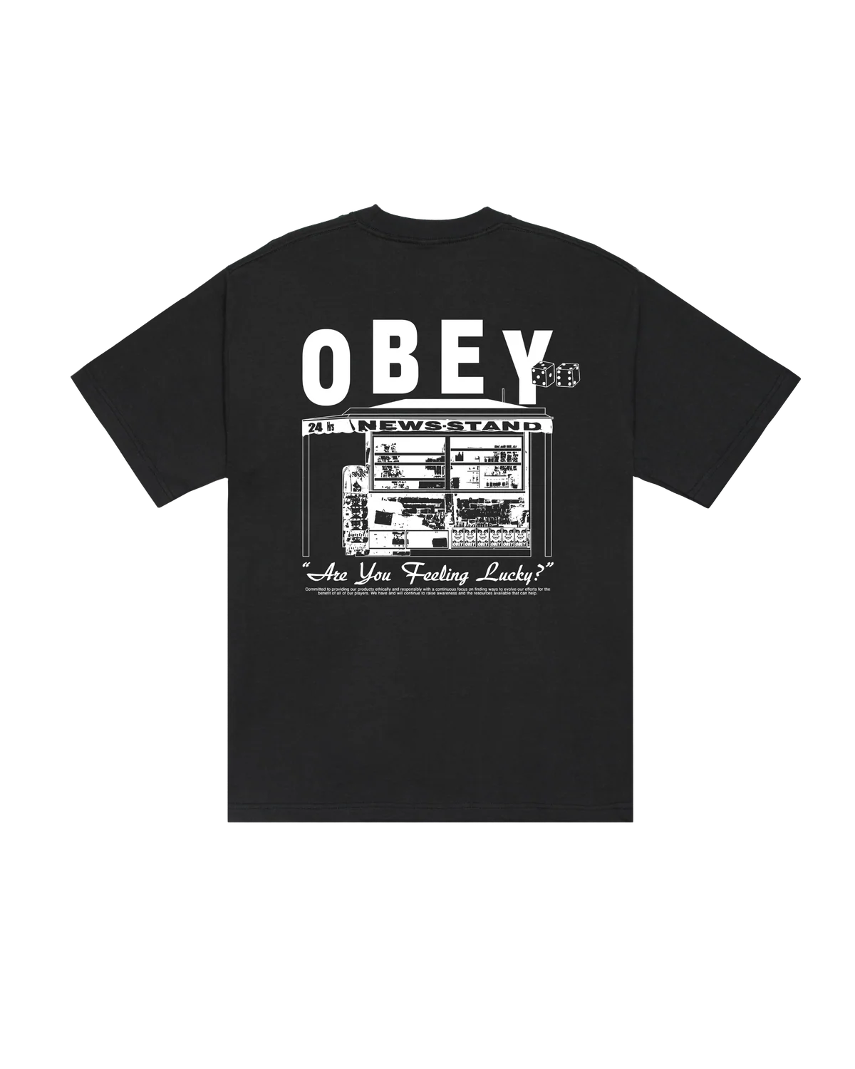 OBEY NEWSTAND T-SHIRT VINTAGE BLACK