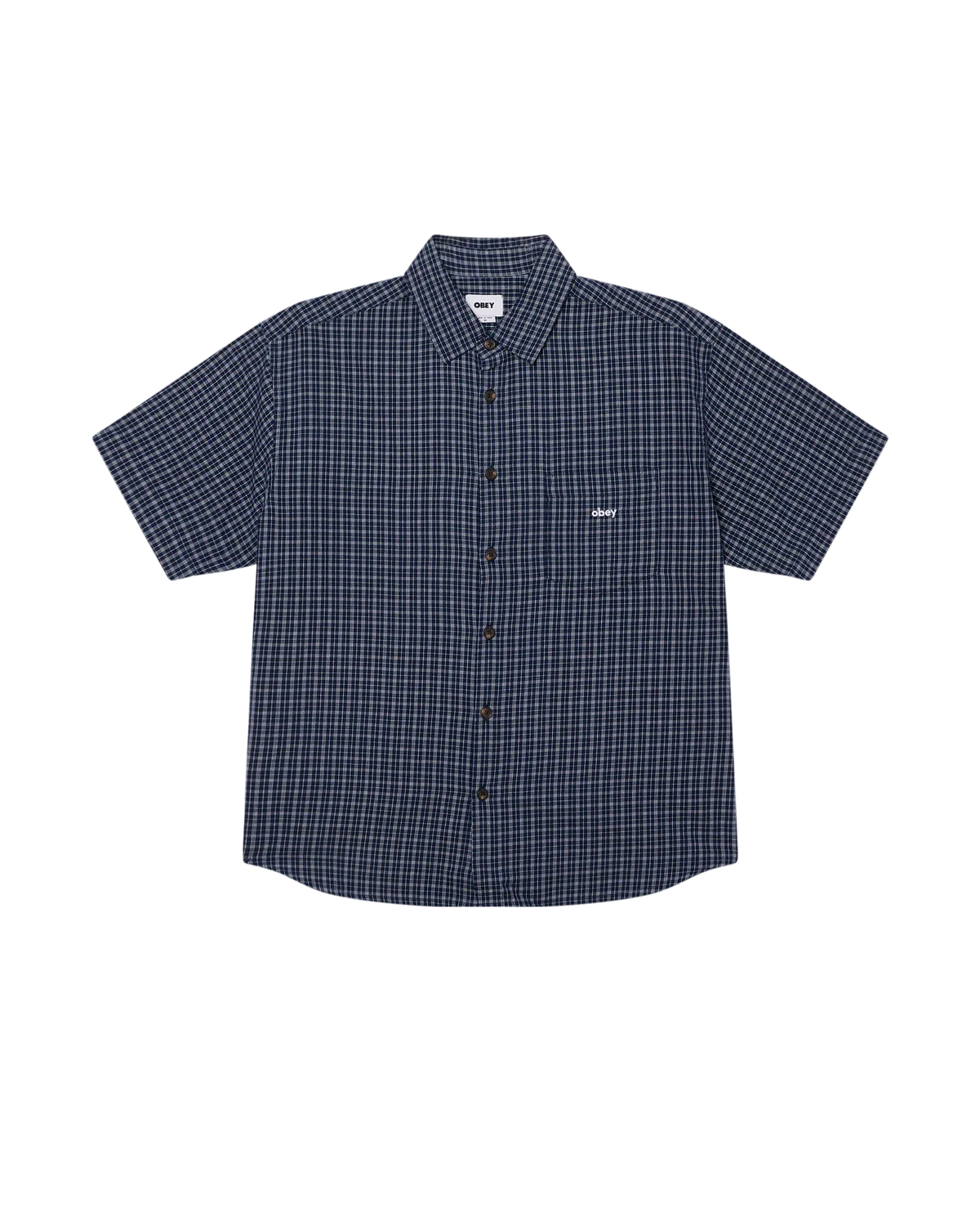 OBEY BIGWIG IAN SS SHIRT ACADEMY NAVY MULTI
