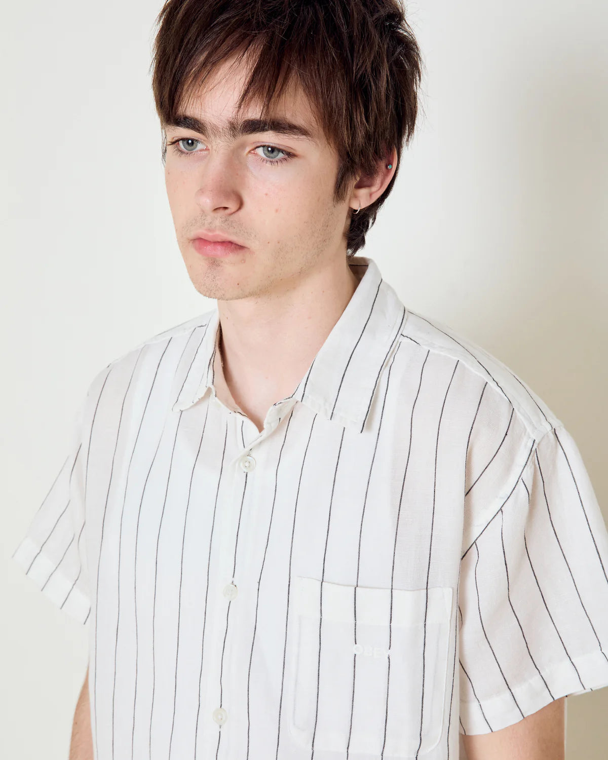 OBEY  JOE SS SHIRT WOVEN WHITE MULTI