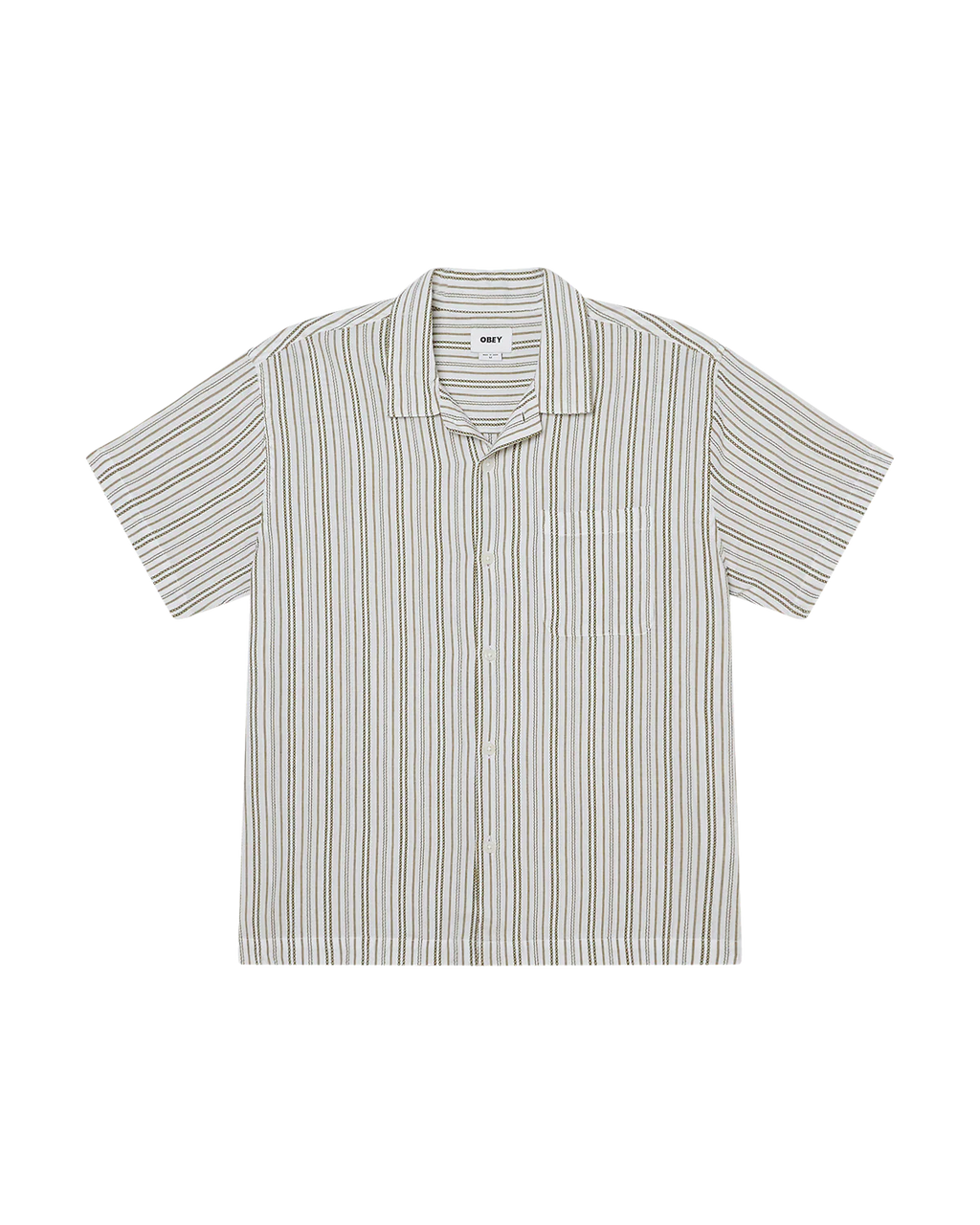 OBEY EVANS SS SHIRT WOVEN MOSS GREN MULTI