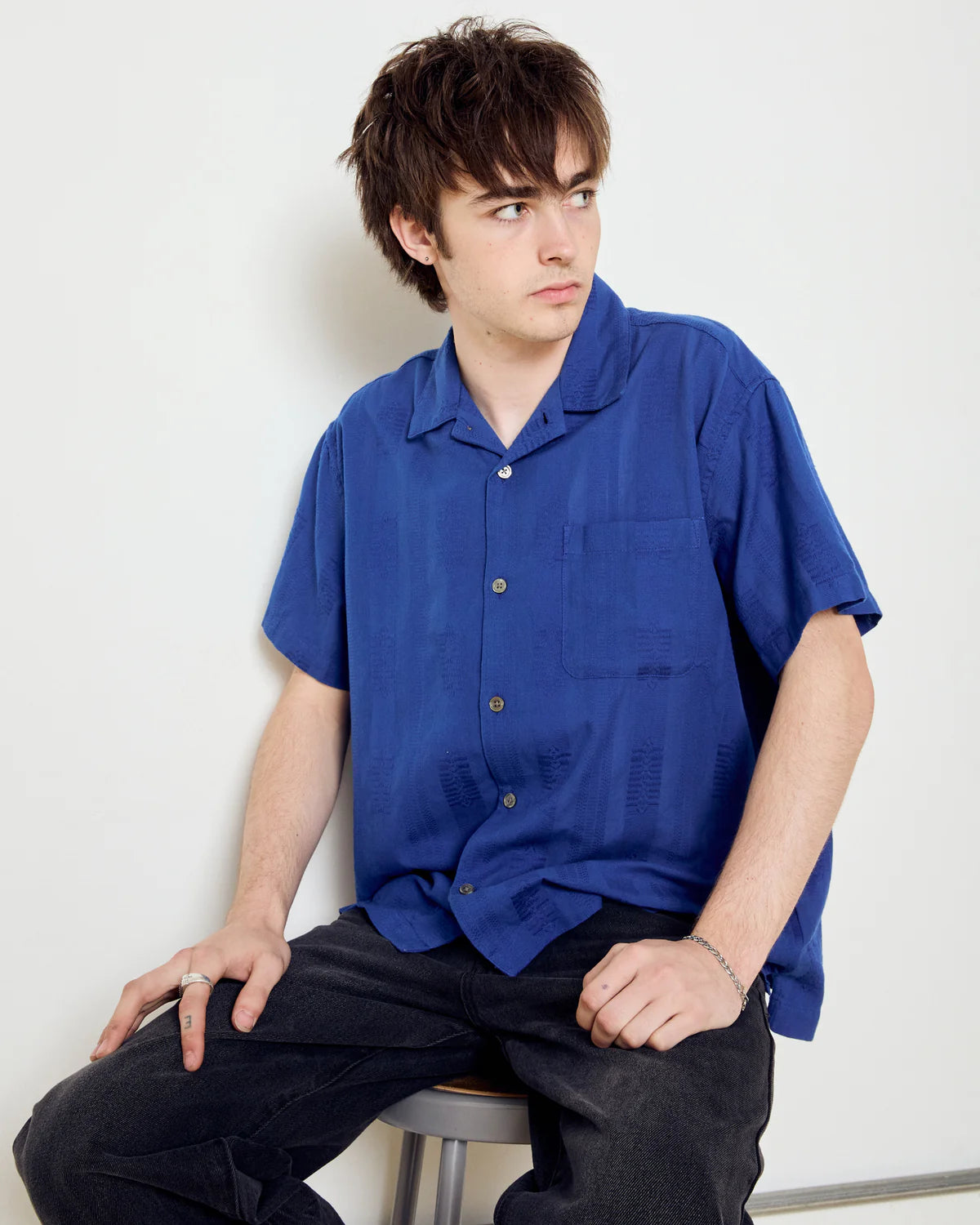 OBEY SAMUEL SS SHIRT WOVEN DAZZLING BLUE MULTI
