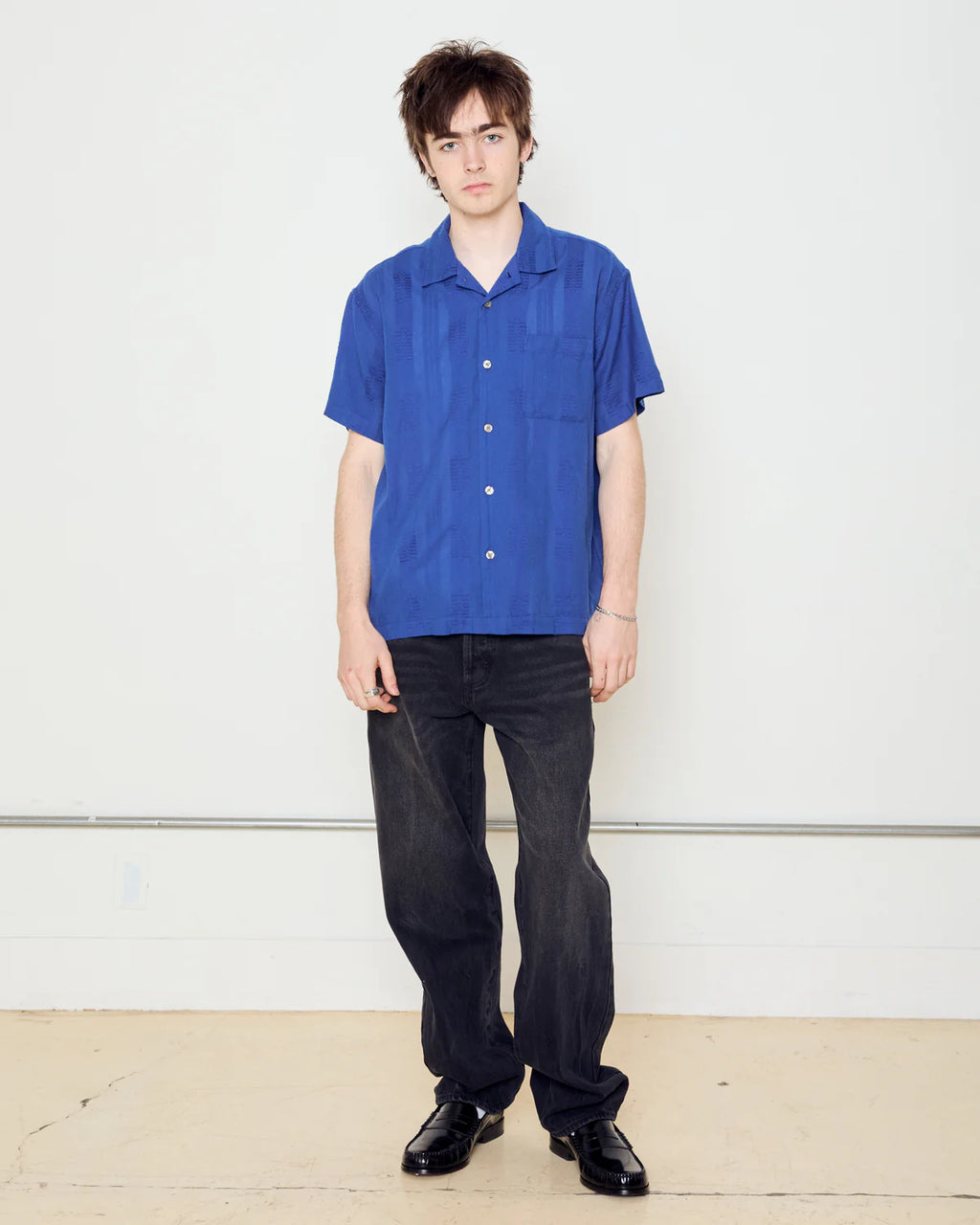 OBEY SAMUEL SS SHIRT WOVEN DAZZLING BLUE MULTI