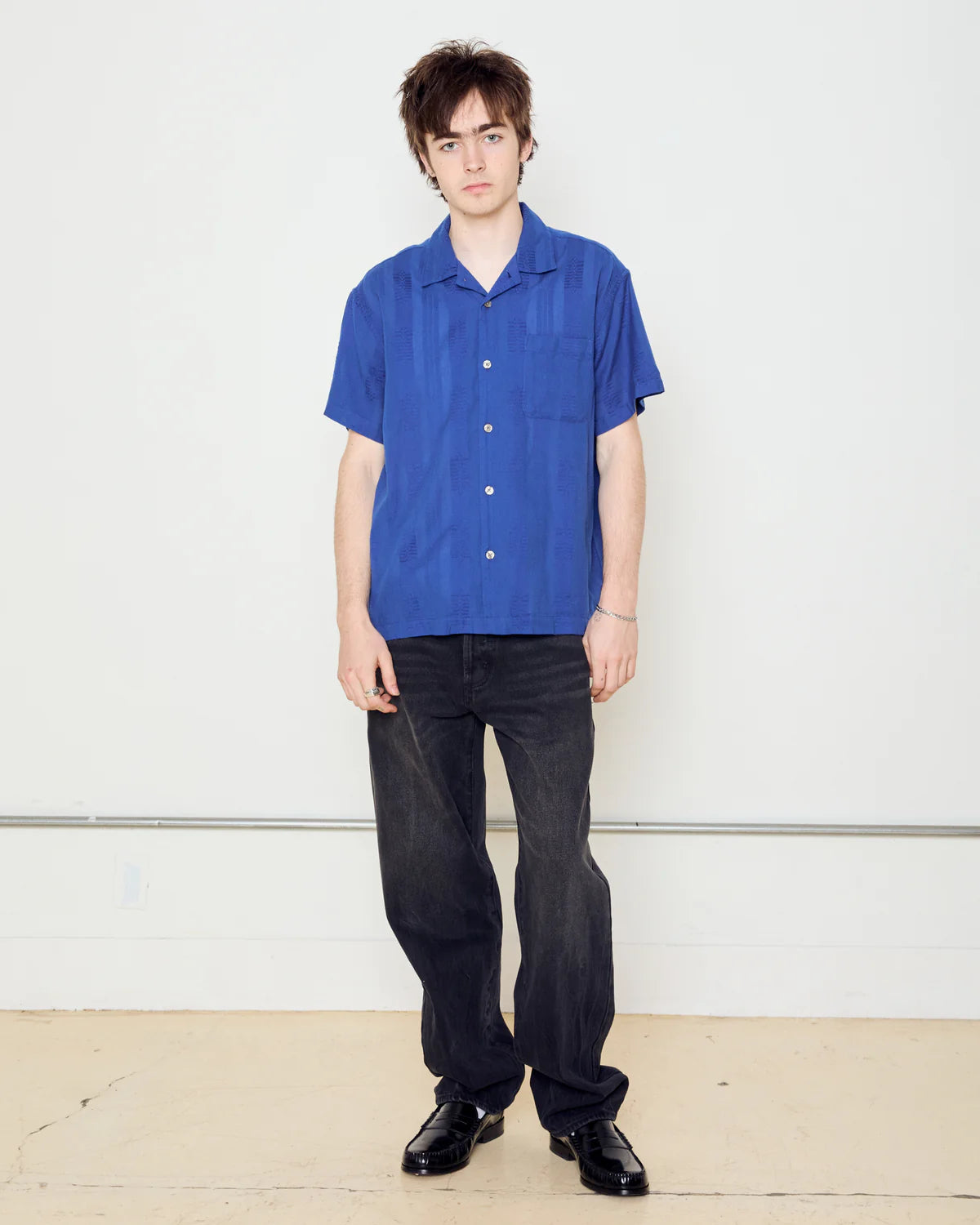 OBEY SAMUEL SS SHIRT WOVEN DAZZLING BLUE MULTI