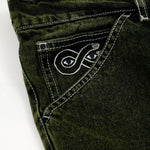 MAGENTA // OG DENIM LONG SHORTS // DYED GREEN