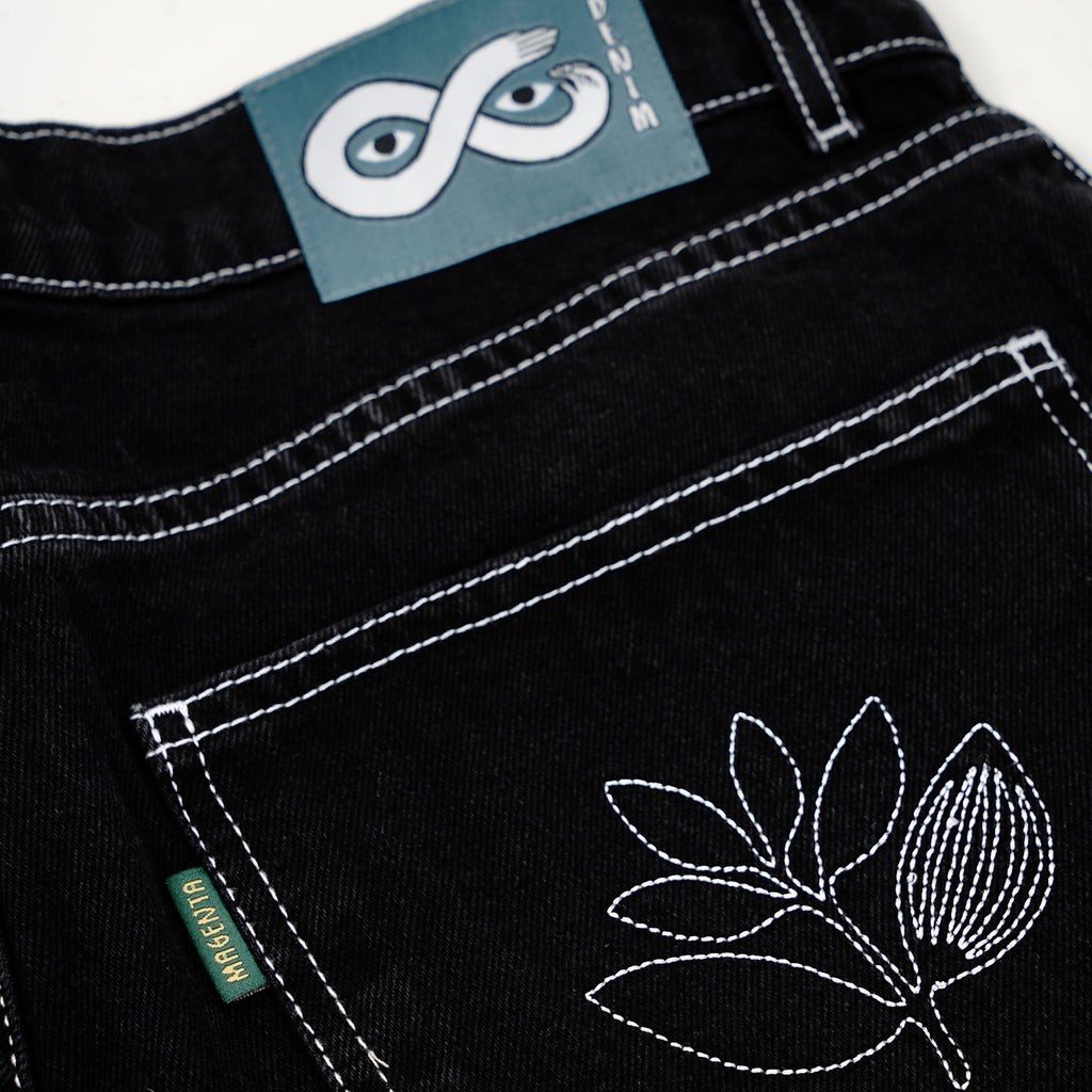 MAGENTA // OG DENIM LONG SHORTS // BLACK
