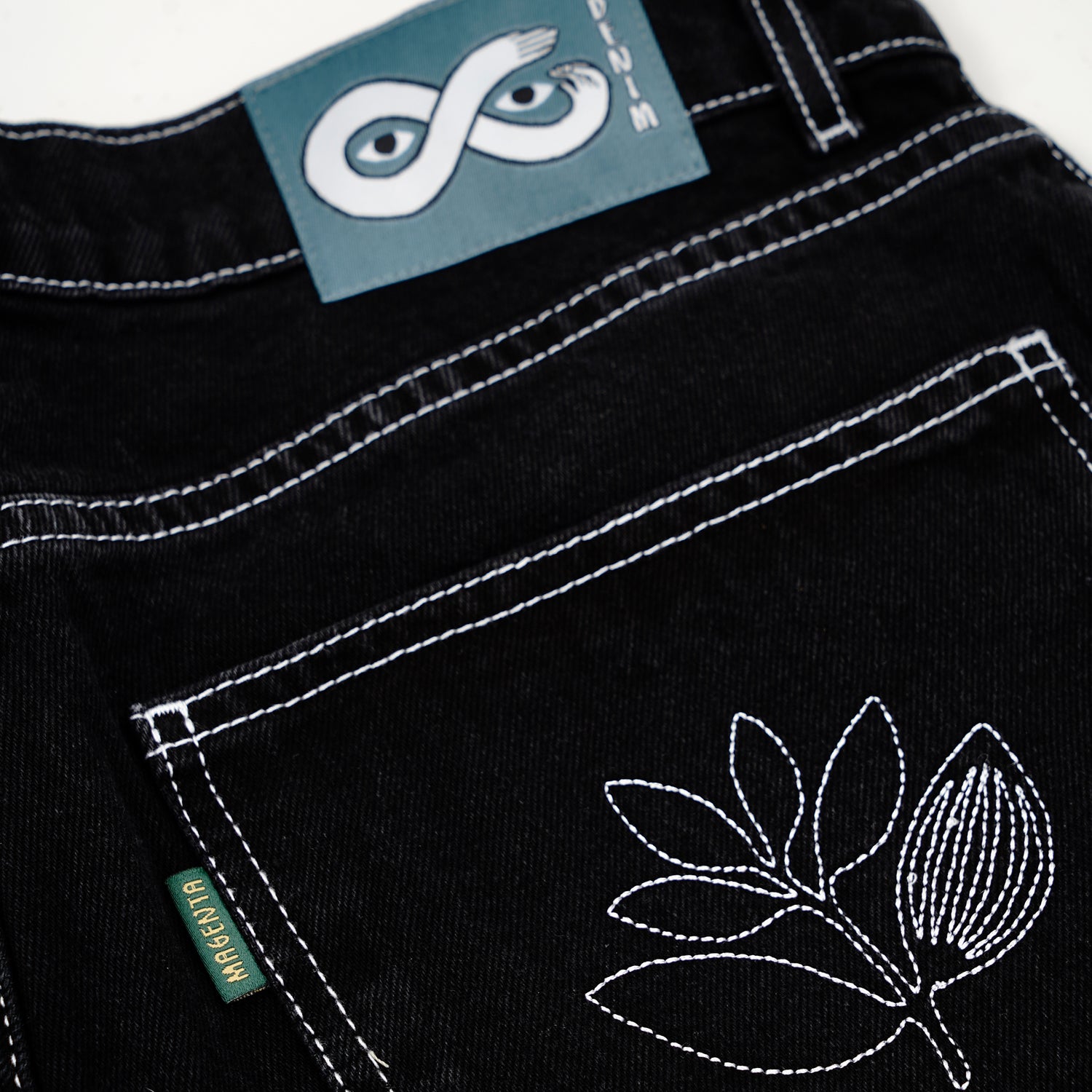 MAGENTA // OG DENIM LONG SHORTS // BLACK
