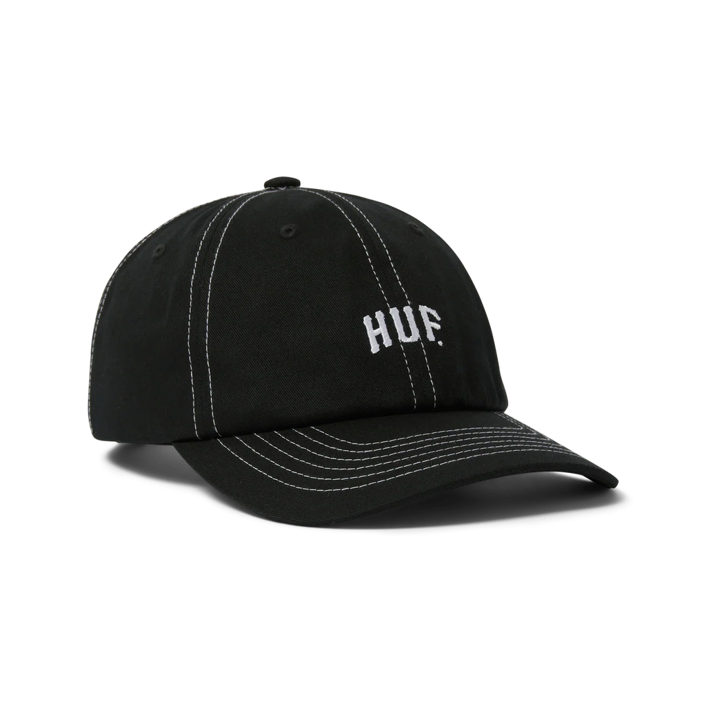 HUF // ARCH LOGO 6-PANEL CURVED VISOR HAT // BLACK