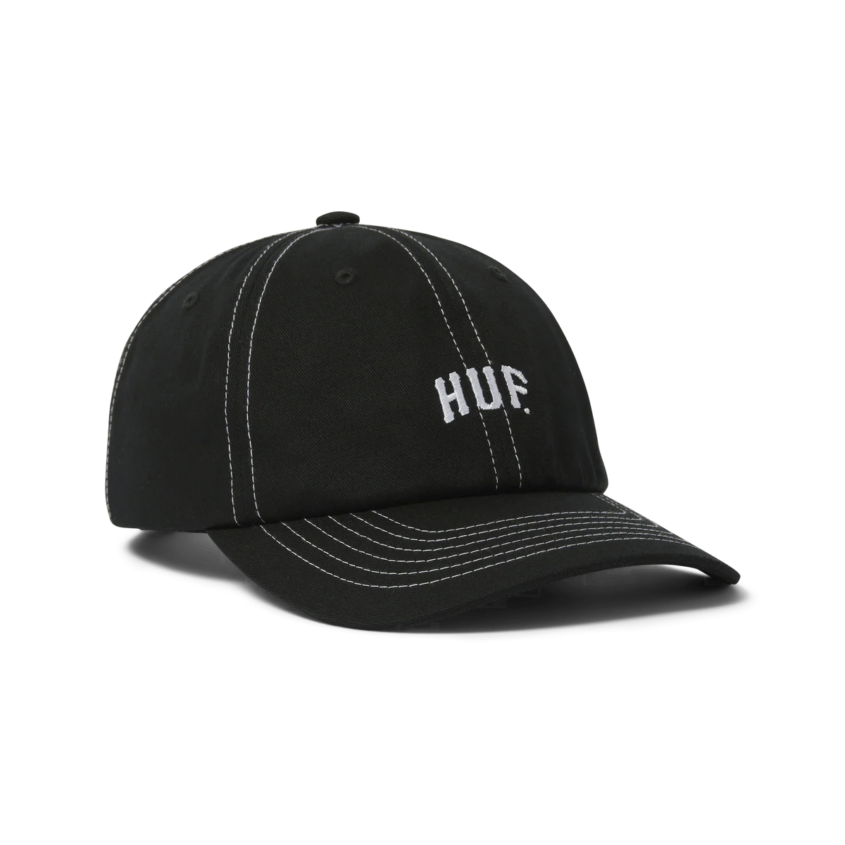 HUF // ARCH LOGO 6-PANEL CURVED VISOR HAT // BLACK