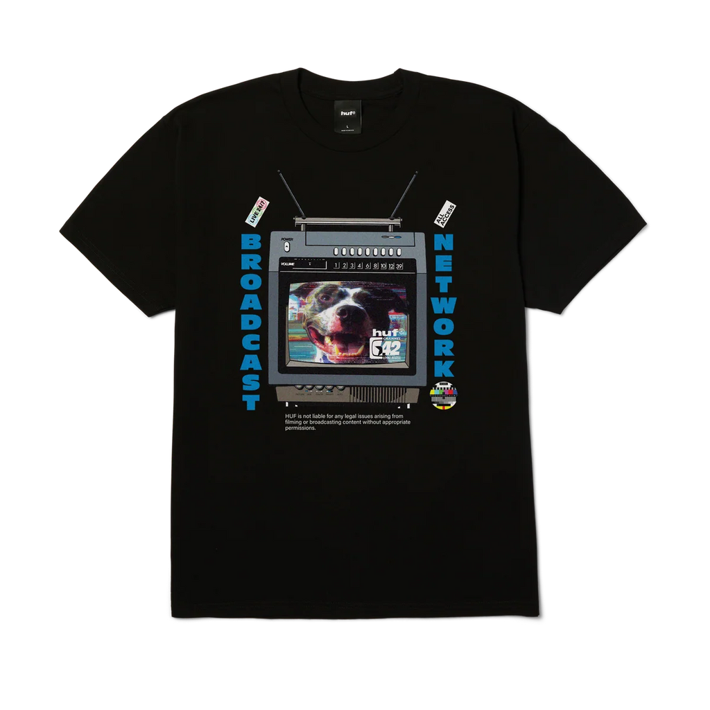 HUF BROADCAST SS TEE BLACK