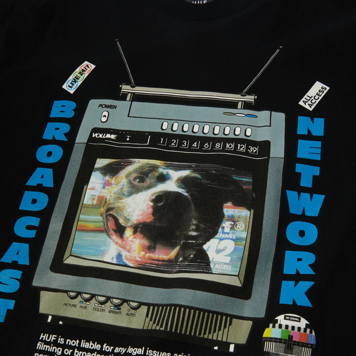 HUF BROADCAST SS TEE BLACK