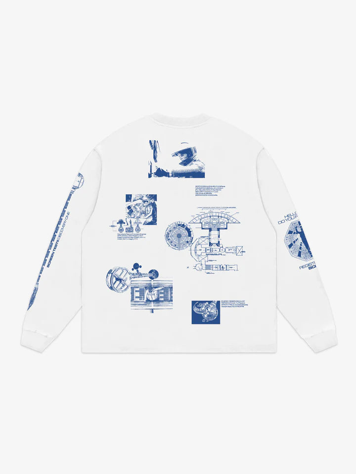 SCRT // BLUEPRINT LONGSLEEVE // WHITE