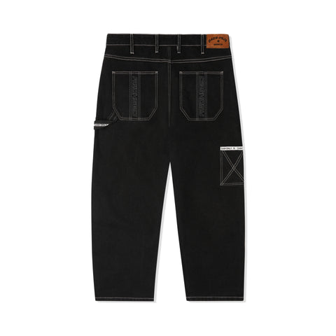 CASH ONLY // CARPENTER BAGGY DENIM JEANS // FLAT BLACK