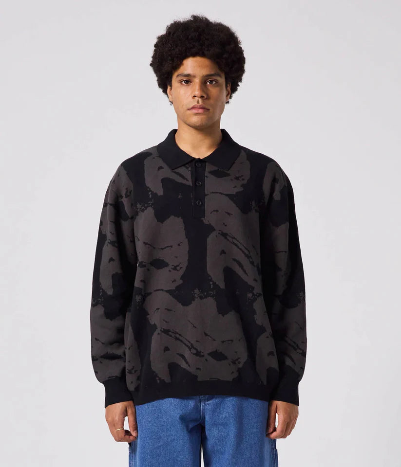 FORMER // DISTORT LS KNIT POLO