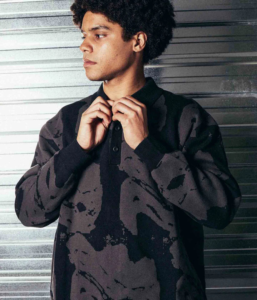 FORMER // DISTORT LS KNIT POLO