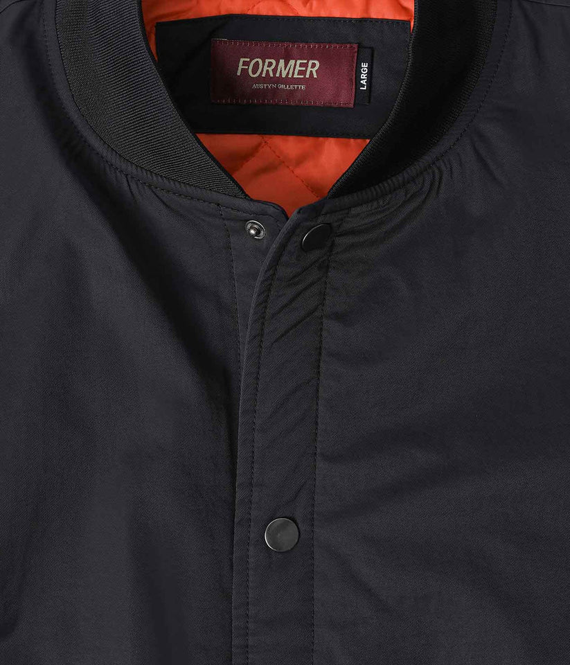 FORMER // AG VARSITY JACKET // BLACK