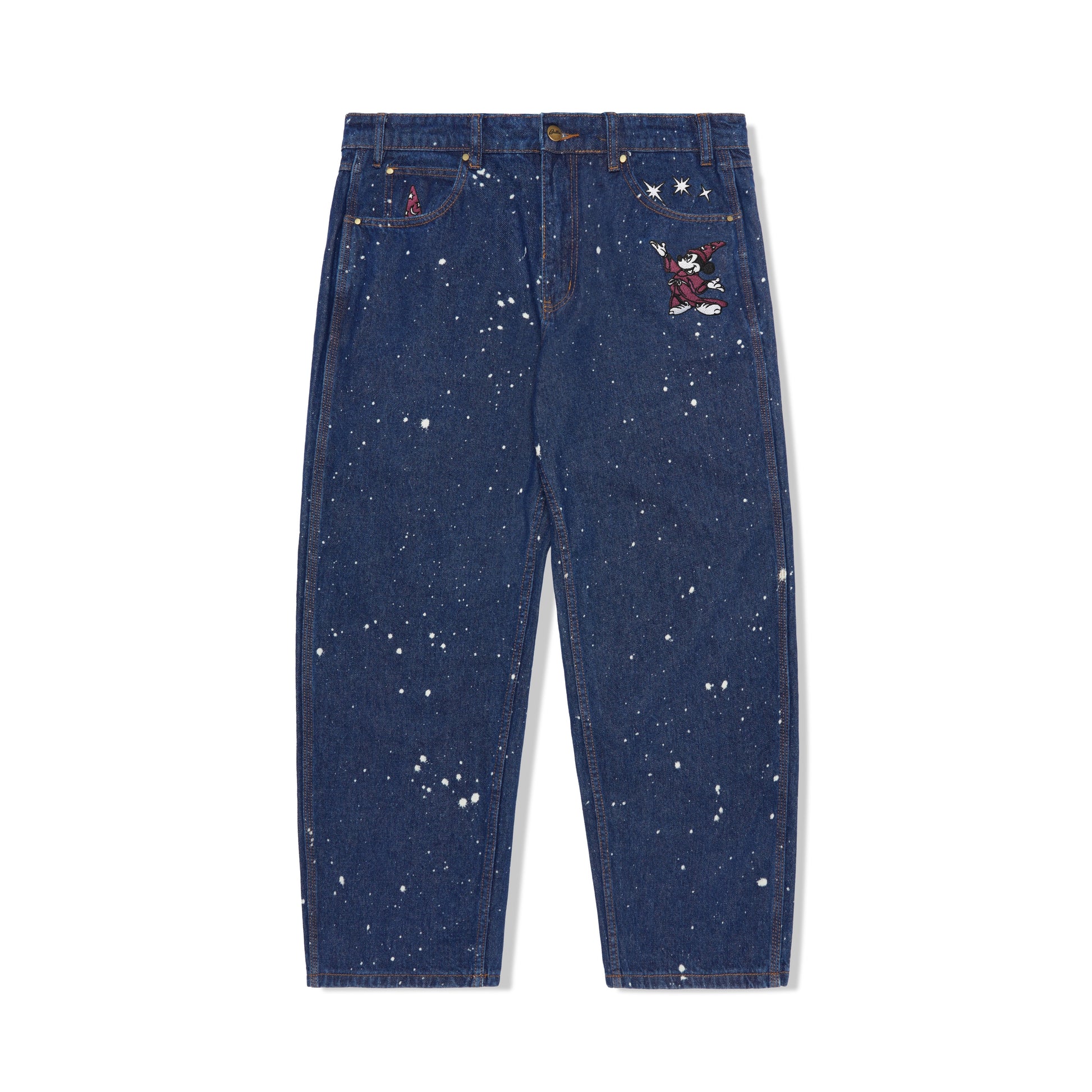 BUTTERGOODS X FANTASIA // FANTASIA BAGGY DENIM JEANS // DARK INDIGO BLEACH SPLATTER