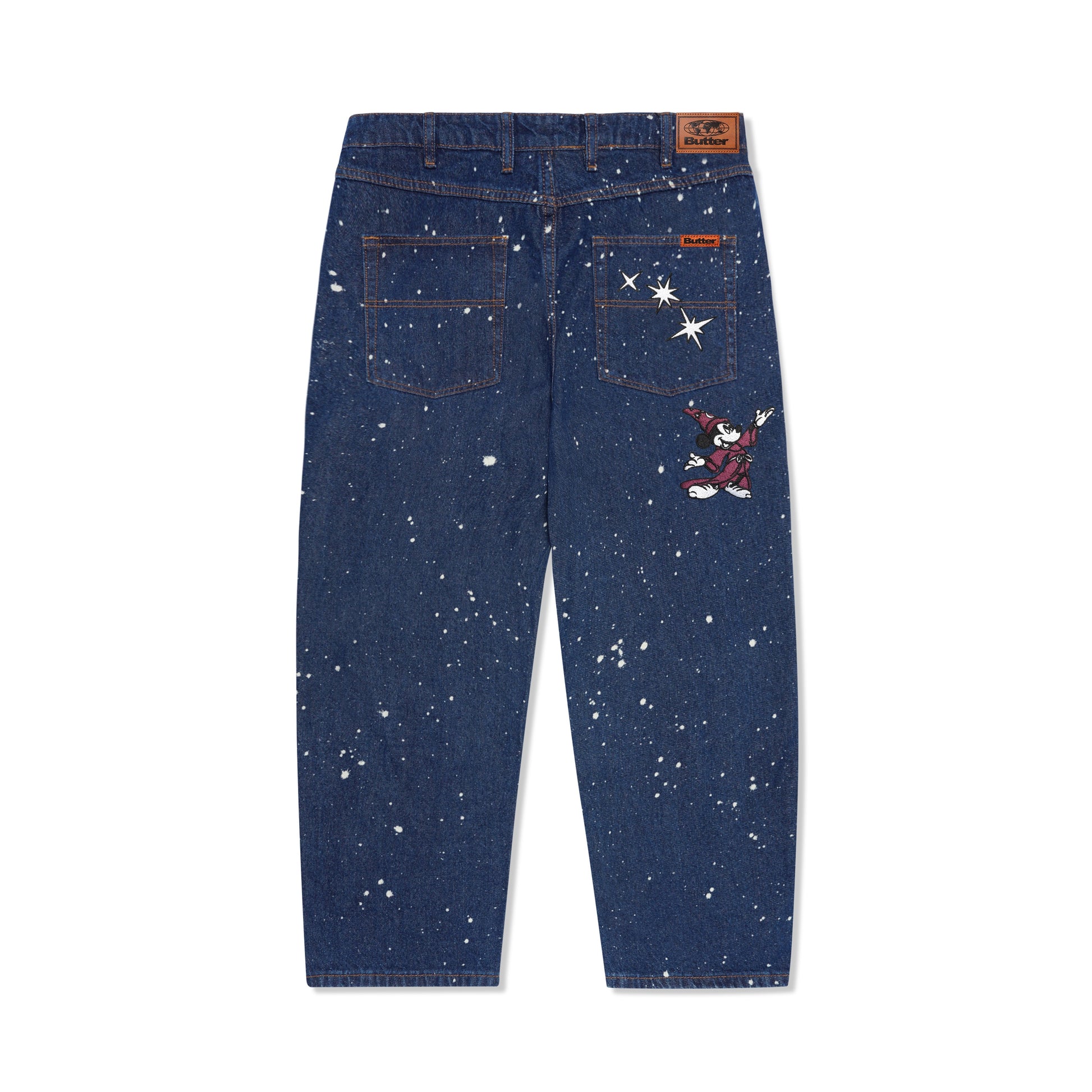 BUTTERGOODS X FANTASIA // FANTASIA BAGGY DENIM JEANS // DARK INDIGO BLEACH SPLATTER
