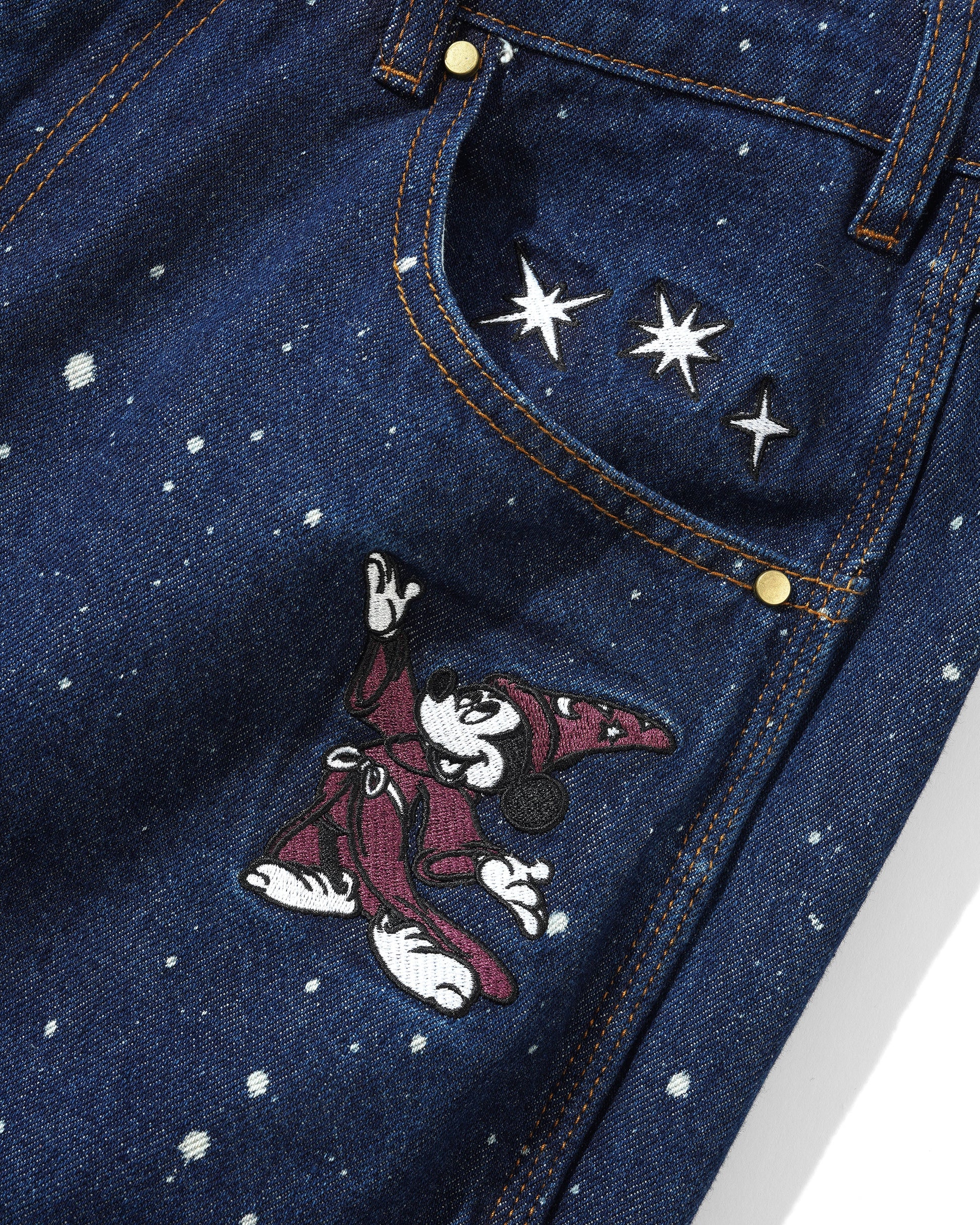BUTTERGOODS X FANTASIA // FANTASIA BAGGY DENIM JEANS // DARK INDIGO BLEACH SPLATTER