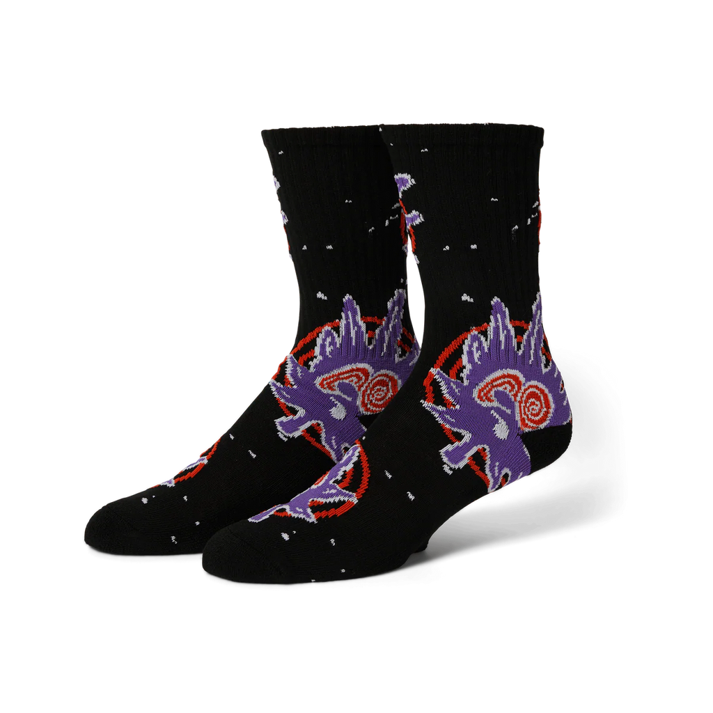 HUF // GREEN BUDDY HYPNOSIS SOCK // BLACK