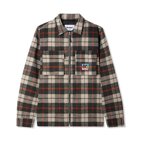 BUTTERGOODS // GROOVE PLAID OVERSHIRT // NATURAL MIDNIGHT RED