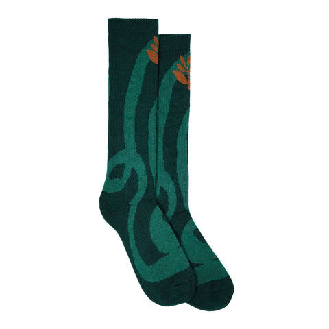 MAGENTA // LINES KNEE SOCKS // GREEN