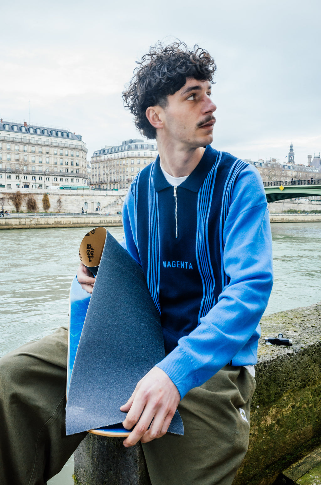 MAGENTA // POLO // 1984 KNIT POLO // BLUE
