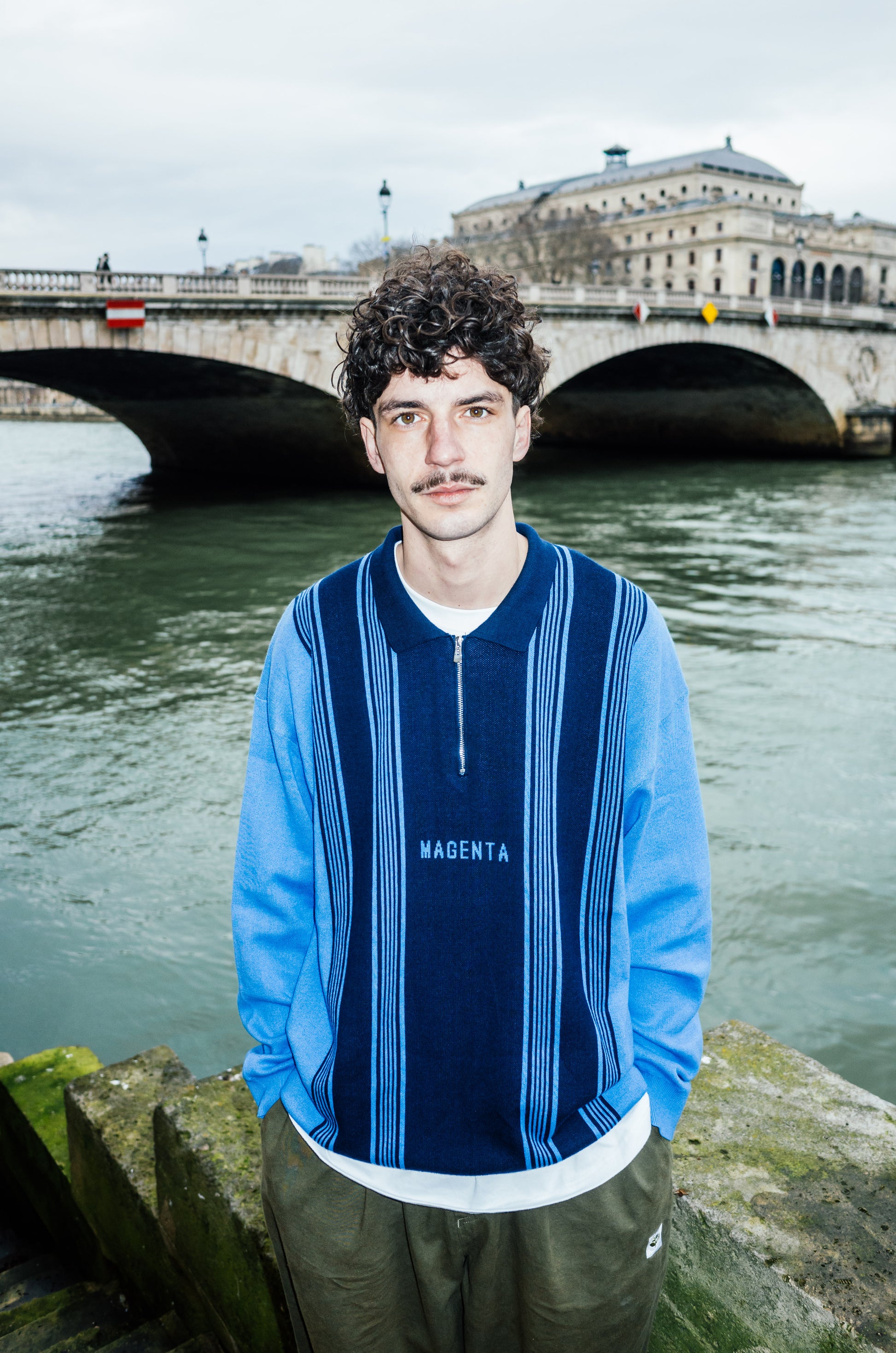 MAGENTA // POLO // 1984 KNIT POLO // BLUE