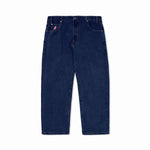 CASH ONLY // LOGO BAGGY DENIM JEANS // RAW INDIGO