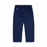 CASH ONLY // LOGO BAGGY DENIM JEANS // RAW INDIGO