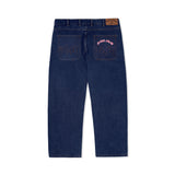 CASH ONLY // LOGO BAGGY DENIM JEANS // RAW INDIGO